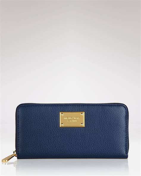 michael kors navy continental wallet|Michael Kors zipper wallet.